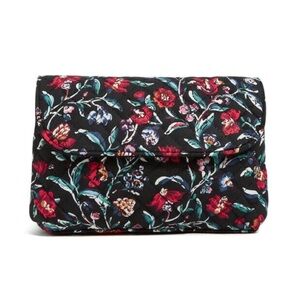 Vera Bradley Brush & Cosmetic Case in Perennials Noir